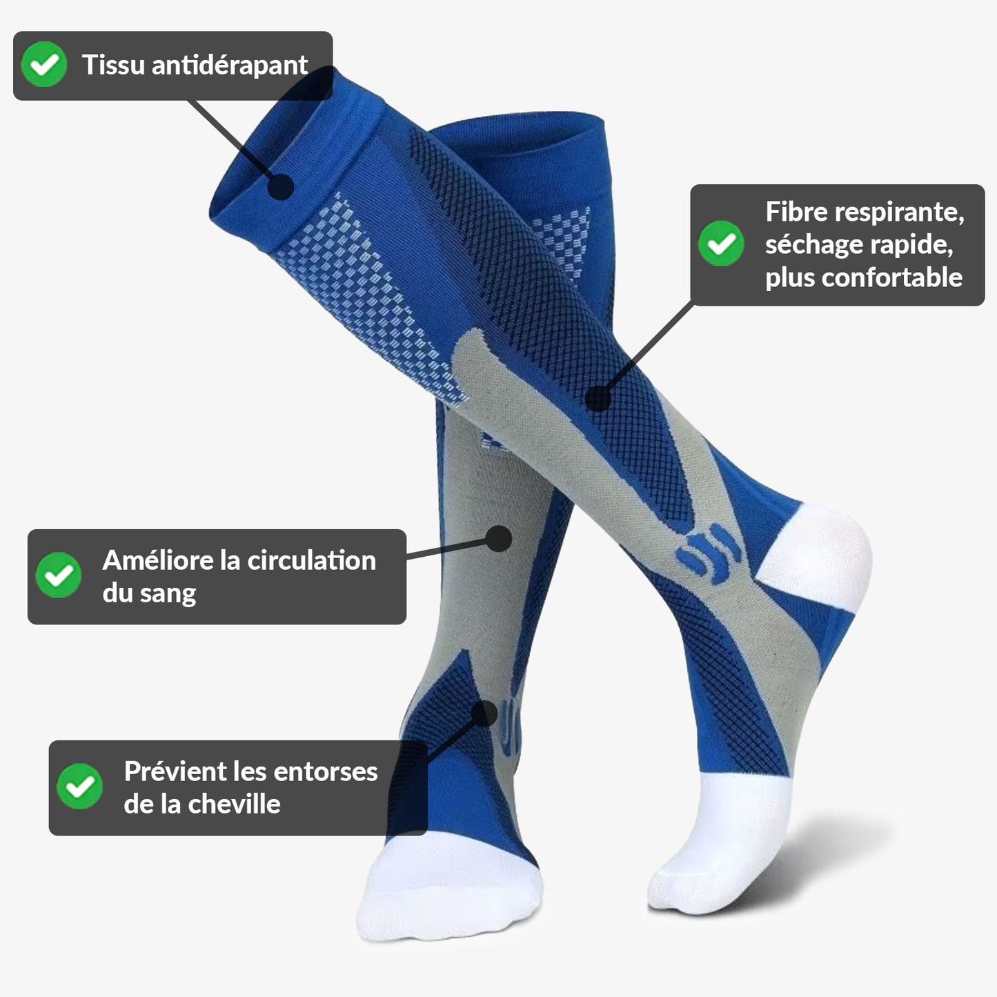 Chaussettes de compression Feral Walk montantes (lot de 3)